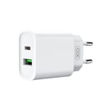 XO USB-lader med 1xUSB-C & 1xUSB PD 20W QC 3.0 18W