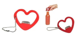 Metal Bottle Opener Heart Shaped Valentines Love Red Gift Drink Party Chain Key