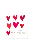 Caroline Gardner Happy Anniversary Red Hearts Greeting Card