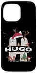 Coque pour iPhone 14 Pro Max Chemise de Noël Hugo avec nom Hugo pour Noël amusant