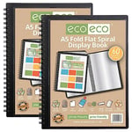 eco-eco Eco138x2 Lot de 2 protège-documents A5 50% recyclés 60 pochettes à spirales