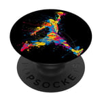 Splash d'action coloré pour les amateurs de basket-ball PopSockets PopGrip Adhésif