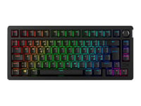 HyperX Alloy Rise - Clavier - 1000 Hz polling rate, 100% anti-ghosting, 80 million keypresses - 75% - rétroéclairé - sans fil - 2.4 GHz, Bluetooth, USB-C - US - commutateur : HyperX Linear - noir