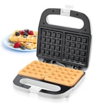 Electric Waffle Iron Maker Belgian Non-Stick 2 Slice Deep Plates 700W Geepas