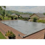 Poolco - Bâche Cov'Top de Sécurité 4 Saisons, Pour Piscine 2x4m, Enrouleur manuel inclus, Couverture Grise, Unité