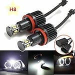 2 st 120W H8 LED Auto Bilstrålkastare Angel Eye Ring Glödlampa För BMW E82 E87 E88 E90 E91 E92 E93 E60 E61 E63 E64 E84 X1 E70 X5 E71 E72 X6 E89 Z4 Canbus Err