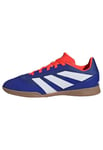 adidas Predator Club J Football Boots Indoor SALA, Cloud White/Lucid Blue/Solar Red, 1 UK