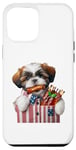 Coque pour iPhone 13 Pro Max Shih Tzu, 4 juillet, côtes levées au barbecue pour hommes, femmes et enfants, chiot, dans une poche