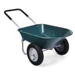 COSTWAY Brouette de Jardin 2 Roues Pneus Pneumatiques Ø35cm 141L Charge Max 100KG Résistante en Fer pour Jardinage/Maçonnerie Vert