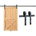 VEVOR Kit Quincaillerie Rail Porte Coulissante Simple de Grange 244 cm Cintre J