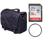 Calumet Messenger Bag - Medium + SanDisk 16GB Ultra 80MB/Sec SDHC Card + Calumet 52mm UV MC Filter