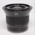 Zeiss Used Touit 12mm f/2.8 Distagon T* Lens Sony E