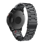 Garmin Fenix 5 ruostumattomasta teräksestä valmistettu ranneke - Musta