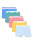 JACK & JONES Men's Jacconnor Solid Trunks 5 Pack Boxer Shorts, Palace Blue/Pack:bottle Green-Rapture Rose-Gold Fusion-Dutch Canal, XL