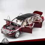 1/24 Maybach S600 Leksaksbil i Metall med Hög Simulation Gjutna Metallleksaker Modeller Fordon för Pojkar Barn Samling Presentbilar Red