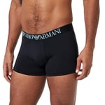 Emporio Armani Underwear Men's Men's Trunk All Over Eagle Microfiber Trunks, Black,