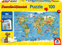 Schmidt Spiele- Voyage Autour du Monde, Puzzle 100 pièces pour Enfants, 56412, Coloré