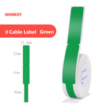 Niimbot-Autocollant d'étiquette de câble D11,étiquettes d'imprimante D110,D101,identification de fil de bureau,étiquette réseau,marquage étanche - Type D11 green cable