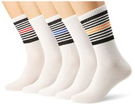 JACK&JONES Men's JACMILO TENNIS SOCKS 5 PACK, Sun Orange/Pack:Skydiver-True Red-White-White, One Size