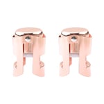 Luckious Brand 2 Pcs Champagne Stopper - Stainless Steel Vacuum Wine Stopper Prosecco Bottle Sealer Stoppers(Rose Gold)