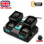 For Makita DC18RD 7.2v-18v LXT LI-ION Twin Port Rapid Battery Charger Dual Port