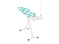 Leifheit Air Board Express M Solid Ironing Board, Large Iron Board for Steam Generator Iron, Large Extra Light Ironing Board with Palm Leafs Cover, 120 x 38 x 76-100 cm