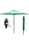 Green Garden Table Parasol Crank Handle Waterproof Sun Umbrella 2.7M