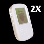 2X NEW Silicone Skin Case Cover for SanDisk Sansa Clip Sport MP3 Player - White