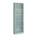 Bibliotheque Dmacagg, Bibliotheque haute avec 5 Etageres, Etagere de bureau ou de chambre,, 52x25h80 cm, Vert Aqua