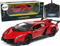 Lean Toys Radiostyrd Lamborghini Veneno 1:24 Röd Med Fjärrkontroll