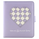 Phoebe 2 * 3 Inch PU Photo Album 64 Pockets Heart Weave Collectbook for Fujifilm Instax Instant Mini Flim/2 * 3 Inch Photo (Purple)