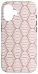 Coque pour iPhone 16 Pink Beige Wave Curve Shell Art Nouveau Geometric Pattern