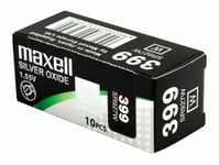 10 X MAXELL 399 Pile Batterie Montre Sans Mercure Oxyde D'Argent SR927W 1.55V