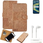 FOR Nokia XR20 SMARTPHONE CASE COVER WALLETCASE CORK