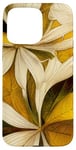 iPhone 15 Pro Max Large White Blooms on Autumn Beige Background Case