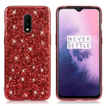 Glitter OnePlus 7 skal - Röd