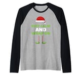 Funny Wrapaholic Christmas Keep Calm & Wrap On Santa Elf Raglan Baseball Tee