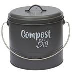 Baroni Home Kitchen waste bin for Composteria 3 L, Odour waste bin 19x19x17 cm Anthracite Grey