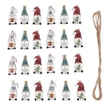 Rayher Calendrier de l’avent LUTINS avec pinces à linge numérotées, coloré, 1 pce., 24 pinces 1-24, cordon en jute 2m, Noël-46717000