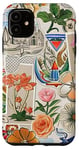 Coque pour iPhone 11 Illustrations exquises de collage mondial de flore et de faune