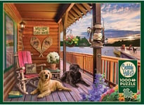 Cobble Hill 1000 Piece Puzzle Dogs Welcome to The Lake House-Sample Poster Incl