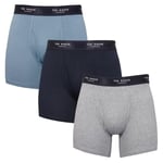 Ted Baker Mens 3-Pack Boxer Briefs - Navy/Prov Blue/Grey Heather - M