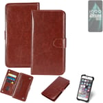 CASE FOR Vivo iQOO Z9 Lite 5G BROWN FAUX LEATHER PROTECTION WALLET BOOK FLIP MAG