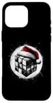 Coque pour iPhone 16 Pro Max Magic Cube Bonnet de Père Noël – Cube coloré vintage pour amoureux de Noël