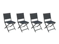 Lot De 4 Chaises De Jardin Pliables Poivre Et Graphite Allure - Hespéride