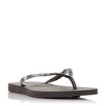 Havaianas Womens Ladies - Floral Flip Flops - Black - Size EU 35