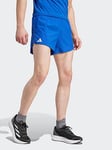 adidas Mens Running Adizero Shorts, Blue, Size L, Men