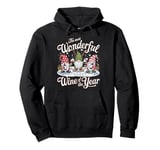 Most Wonderful Wine Night Gnome Funny Christmas Pullover Hoodie