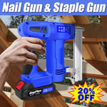 Cordless Nail Gun Staple Gun, 2-IN-1 Nailer Stapler with 21v Battery and Charger