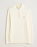 GANT Cotton Cable Half Zip Cream